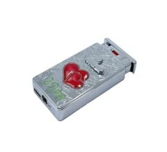 Hunter Lüks Metal Gövdeli, Şarjlı USB ve Gazlı Çift Alevli Çakmak - Özel Hediyelik Kutulu (Gri)