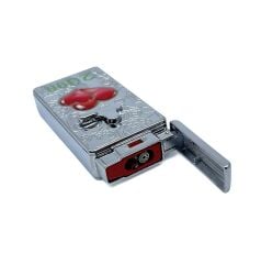 Hunter Lüks Metal Gövdeli, Şarjlı USB ve Gazlı Çift Alevli Çakmak - Özel Hediyelik Kutulu (Gri)