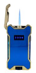 Hunter Elektronik Ateşlemeli Çakmak & Led Göstergeli USB Çakmak Mavi-Gold