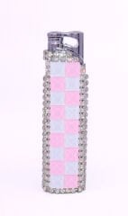 Zenit Svaroski Taşlı İşlemeli Jet Alev Çakmak - Pembe