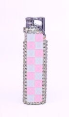 Zenit Svaroski Taşlı İşlemeli Jet Alev Çakmak - Pembe