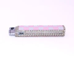 Zenit Svaroski Taşlı İşlemeli Jet Alev Çakmak - Pembe