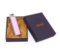 Zenit Svaroski Taşlı İşlemeli Jet Alev Çakmak - Pembe