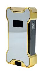 Hunter Elektronik Ateşlemeli Çakmak & Led Göstergeli USB Çakmak Gri-Gold