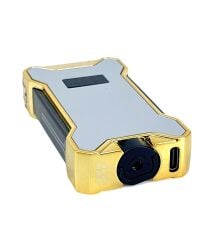 Hunter Elektronik Ateşlemeli Çakmak & Led Göstergeli USB Çakmak Gri-Gold