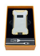 Hunter Elektronik Ateşlemeli Çakmak & Led Göstergeli USB Çakmak Gri-Gold