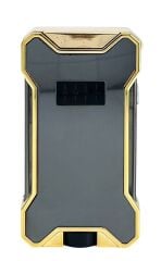 Hunter Elektronik Ateşlemeli Çakmak & Led Göstergeli USB Çakmak Füme-Gold