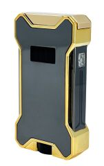 Hunter Elektronik Ateşlemeli Çakmak & Led Göstergeli USB Çakmak Füme-Gold