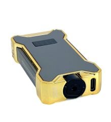Hunter Elektronik Ateşlemeli Çakmak & Led Göstergeli USB Çakmak Füme-Gold