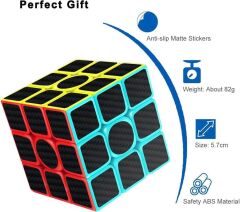 Karbon Fiber Etiket Kaplama Rubik Zeka Küpü