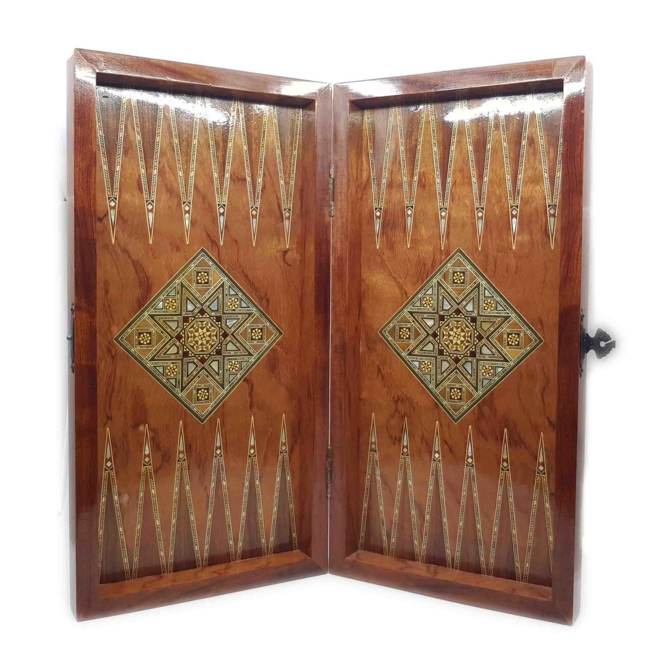 Masif Ahşap Sedefli Tavla