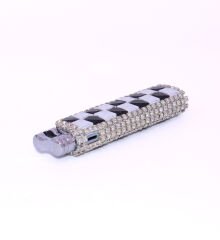 Zenit Svaroski Taşlı İşlemeli Jet Alev Çakmak - Siyah