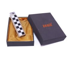 Zenit Svaroski Taşlı İşlemeli Jet Alev Çakmak - Siyah