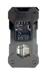 Hunter Elektronik Devre Tasarımlı, Şeffaf Gaz Hazneli, Mavi Alevli, USB Şarjlı Lüks Metal Çakmak - Hediyelik Kutulu (Füme)