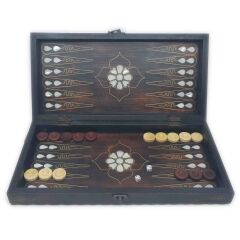 Sedef Kakma Ahşap Tavla Takımı