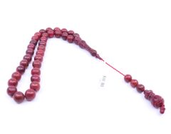 Küre Kesim Kuka Tesbih - Kızıl 10 x 10 mm