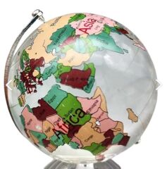 Dünya Şeklinde Dekoratif Kristal Küre 9 cm