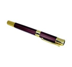 Lüks Metal Roller / Tükenmez Kalem - Bordo & Altın Sarısı Detaylı, Özel Hediyelik Kutulu Prestij Kalem