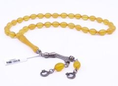 Arpa Kesim Toz Kehribar Tesbih 8 x 12 mm C