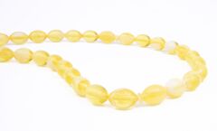 Arpa Kesim Toz Kehribar Tesbih 8 x 12 mm D