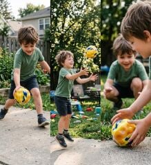 Moon Ball Yüksek Zıplayan Ay Topu - Zıp Zıp Oyuncak Top (Sarı)
