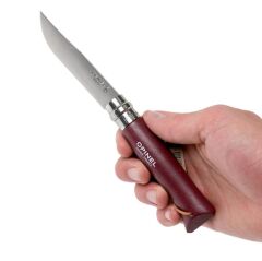 Opinel Inox Trekking No 8 Gürgen Saplı Paslanmaz Çelik Çakı - Bordo