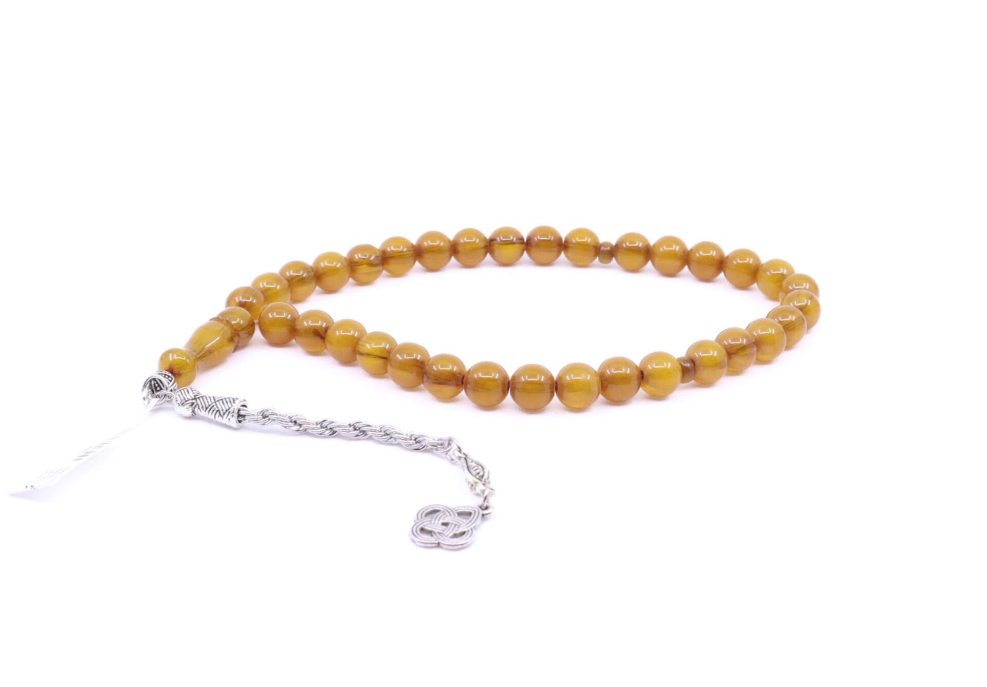 Küre Kesim Sıkma Kehribar Tesbih 9 x 9 mm