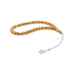 Küre Kesim Sıkma Kehribar Tesbih 9 x 9 mm