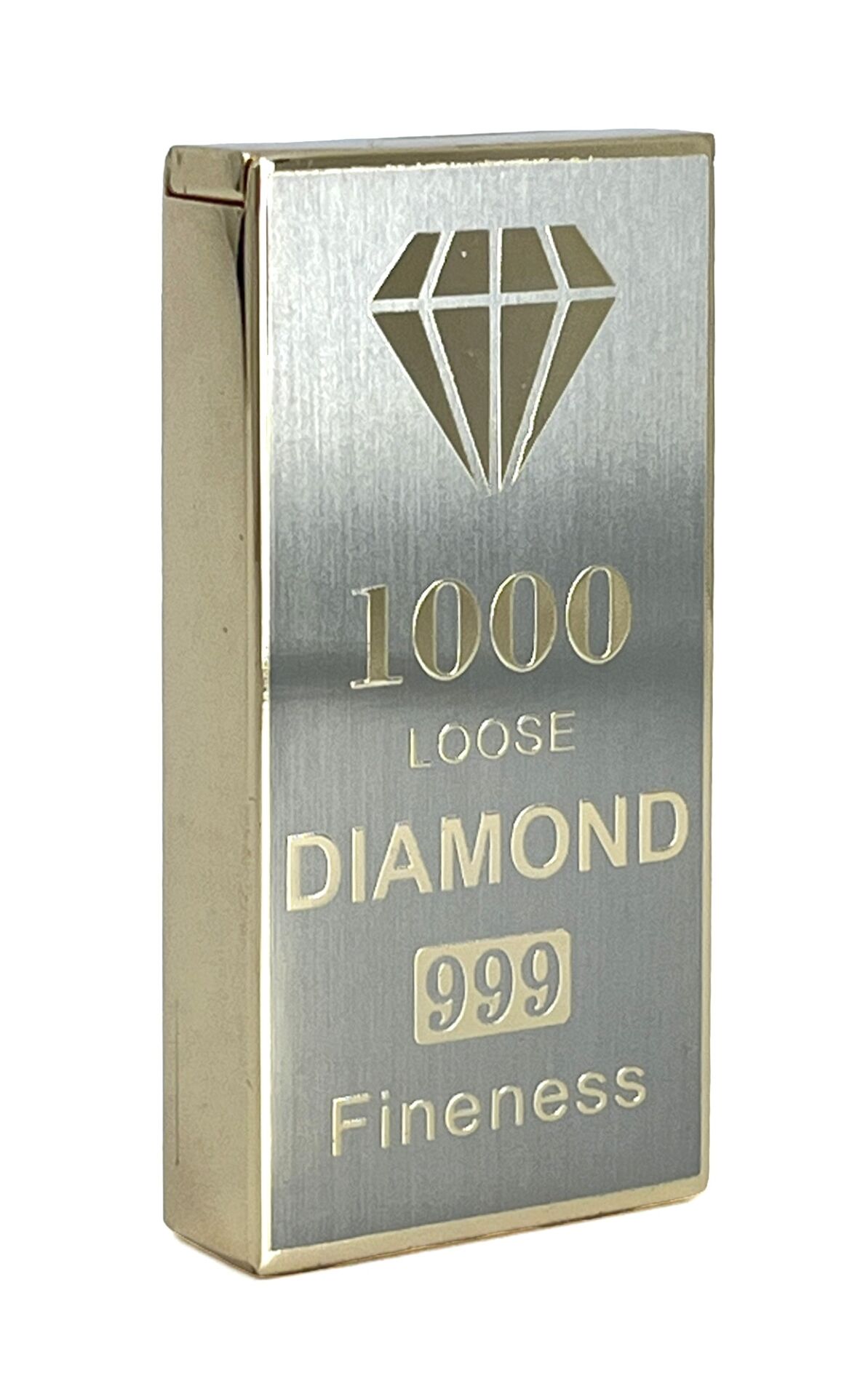 Özel Tasarım 1000 Loose Diamond 999 Fineness Metal Çakmak - Hediye Kutulu ve Yedek Taşlı