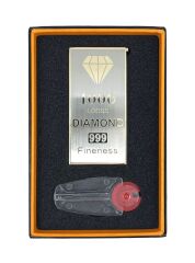Özel Tasarım 1000 Loose Diamond 999 Fineness Metal Çakmak - Hediye Kutulu ve Yedek Taşlı