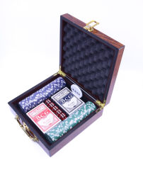 Ahşap Çantalı 100 Chipli Poker Oyun Seti