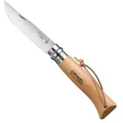 Opinel Inox 8 No Kayın Saplı Deri Askılı Paslanmaz Çelik Çakı