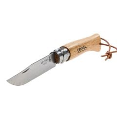 Opinel Inox 8 No Kayın Saplı Deri Askılı Paslanmaz Çelik Çakı