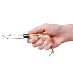 Opinel Inox 8 No Kayın Saplı Deri Askılı Paslanmaz Çelik Çakı