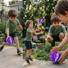 Moon Ball Yüksek Zıplayan Ay Topu - Zıp Zıp Oyuncak Top (Mor)