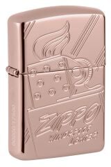 Zippo Armor Script Logo Collectible Dizayn Çakmak Rose Gold