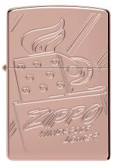 Zippo Armor Script Logo Collectible Dizayn Çakmak Rose Gold