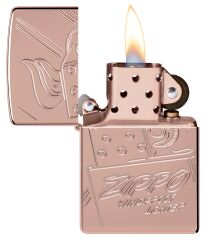 Zippo Armor Script Logo Collectible Dizayn Çakmak Rose Gold