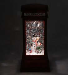 Kardan Adam Ve Küçük Çocuk Işıklı ve Müzikli Kar Küresi