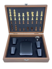 Lüks Ahşap Kutulu Mataralı Satranç Takımı Seti – 7 Parça Hediyelik Set