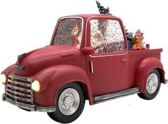 Hediye Dağıtan Noel Baba ve Köpeği Işıklı ve Müzikli Kar Küresi