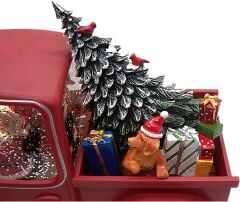 Hediye Dağıtan Noel Baba ve Köpeği Işıklı ve Müzikli Kar Küresi