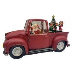 Hediye Dağıtan Noel Baba ve Elfleri Işıklı ve Müzikli Kar Küresi