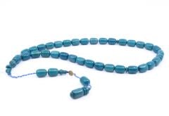 Kapsül Kesim Sıkma Kehribar Tesbih - Acı Yeşil 8,5 x 12,5 mm