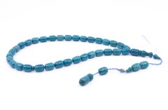 Kapsül Kesim Sıkma Kehribar Tesbih - Acı Yeşil 8,5 x 12,5 mm