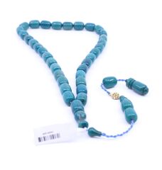 Kapsül Kesim Sıkma Kehribar Tesbih - Acı Yeşil 8,5 x 12,5 mm
