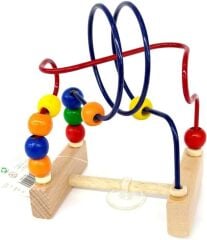 Ahşap Mini Eğitici Ve Zeka Koordinasyon Boncuklu Mama Sandalyesi Oyuncağı