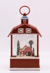 Kırmızı Ev Işıklı ve Müzikli Kar Küresi