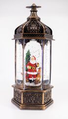 Noel Baba ve Geyiği Işıklı ve Müzikli Kar Küresi