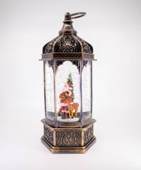 Noel Baba ve Geyiği Işıklı ve Müzikli Kar Küresi